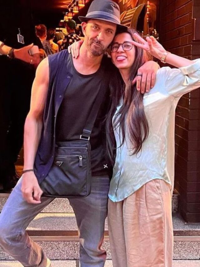 Hrithik Roshan with Saba Azad is smiling as they snap in the city